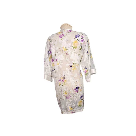 Vintage LA intimates sheer floral robe *No belt size small - Picture 2 of 4
